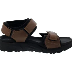 Mephisto Antraciet Sandaal Textiel/Leer-Heren Sandalen