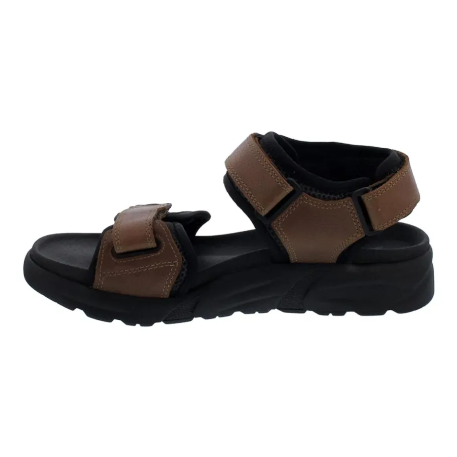 Mephisto Antraciet Sandaal Textiel/Leer-Heren Sandalen