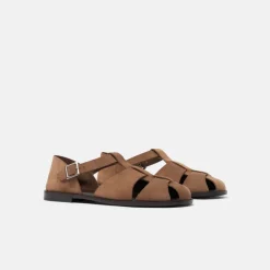 Scarosso Apollo Taupe Suede-Heren Sandalen