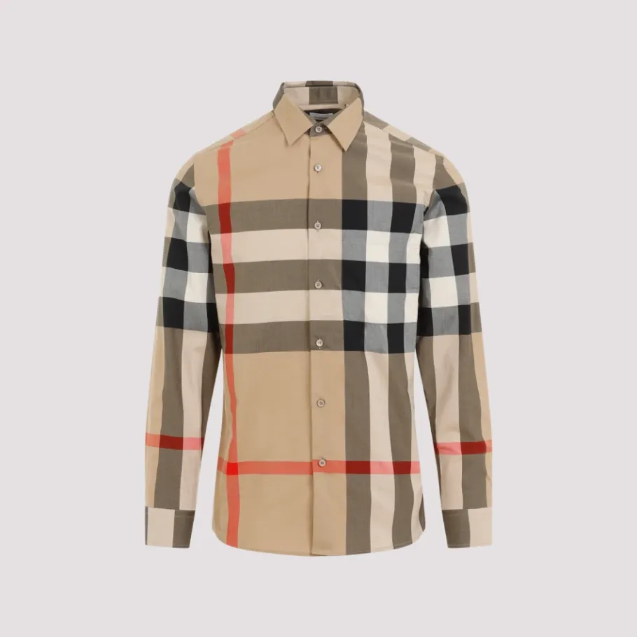 Burberry Archive Check Katoenen Overhemd-Heren Overhemden