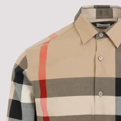 Burberry Archive Check Katoenen Overhemd-Heren Overhemden