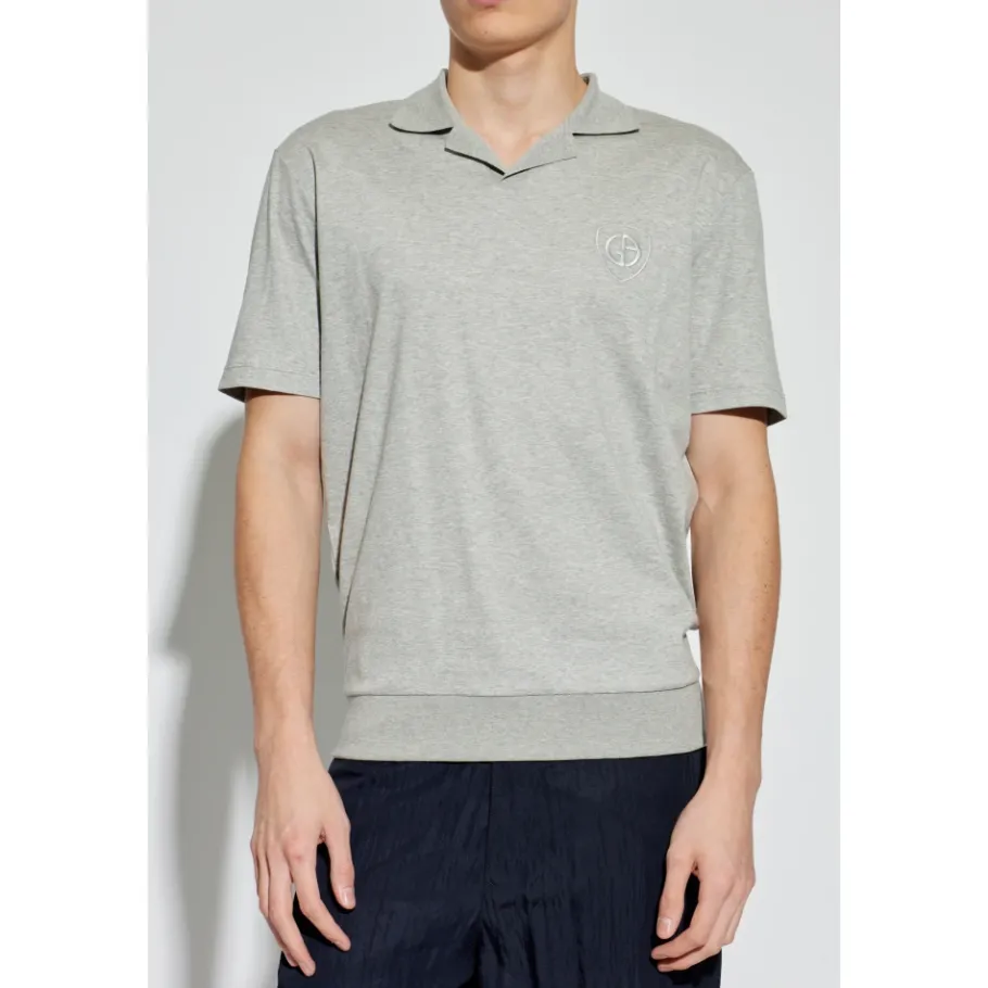 Giorgio Armani ASV Katoen Interlock Poloshirt-Heren Shirts