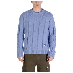 Tommy Jeans Badge Chunky Kabel Gebreide Jumper-Heren Truien & Vesten