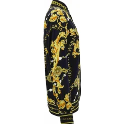 Versace Jeans Couture Barok Patroon Lange Mouw Shirt Zwart-Heren Overhemden