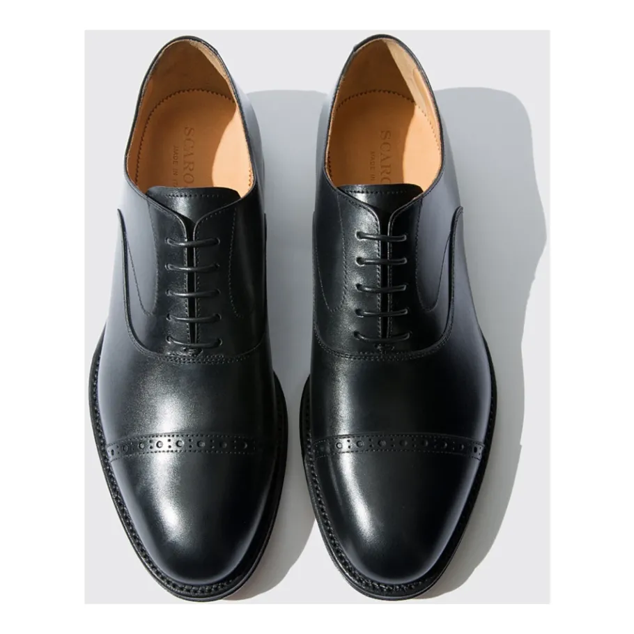 Scarosso Beaumont Black Oxfords - Handgemaakt-Heren Nette Schoenen