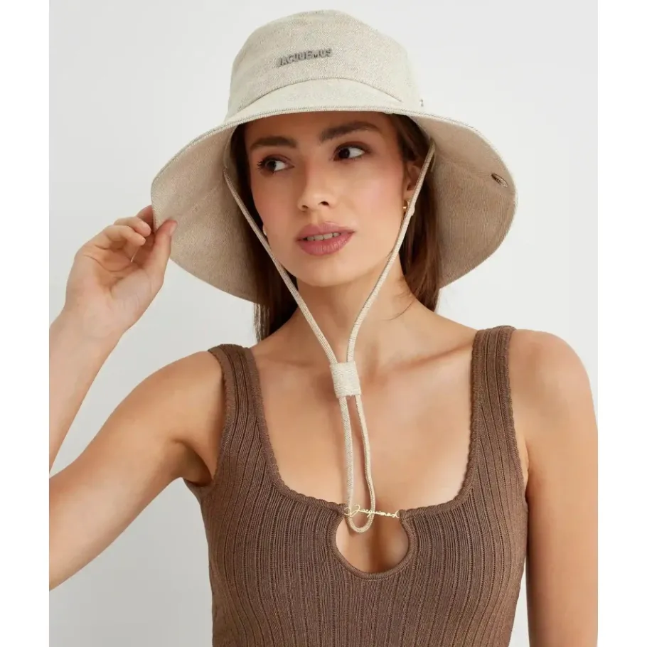 Jacquemus Katoenen Bucket Hoed met Logo-Heren Hoeden