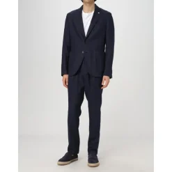 Manuel Ritz Beige Tweedelig Linnen Pak-Heren Kostuums