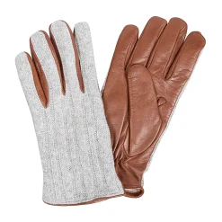 Eleventy Bi-materiaal Lederen en Gebreide Handschoenen-Heren Handschoenen