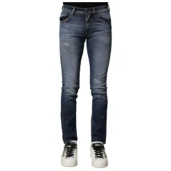 Dolce & Gabbana Gewassen Slim Fit Denim Jeans-Heren Jeans