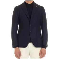 Tagliatore Geweven Jas met Spiegelrevers-Heren Kostuums