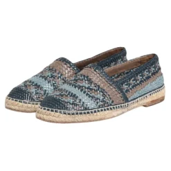 Dolce & Gabbana Grijs Geweven Leren Espadrilles Schoenen-Heren Espadrilles