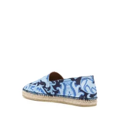 Etro Blauwe Canvas Bedrukte Espadrilles-Heren Espadrilles