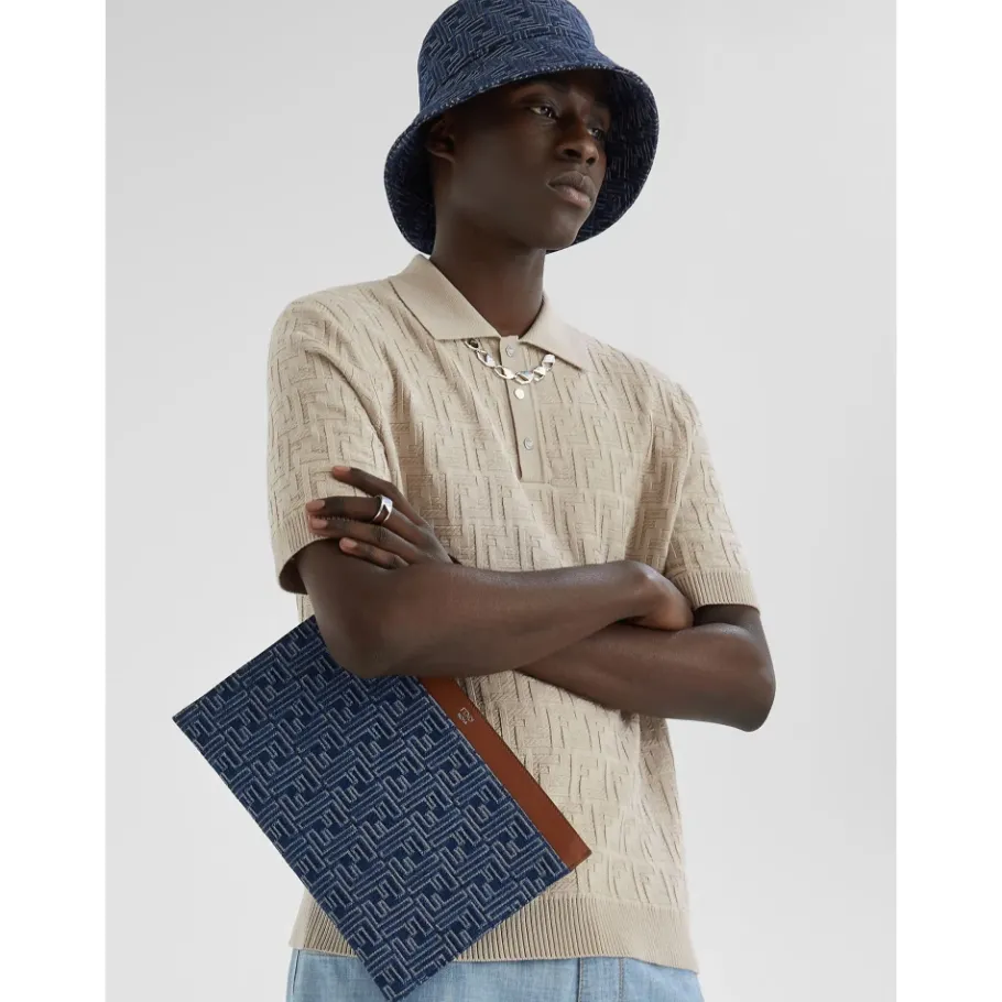 Fendi e Denim Bucket Hat Made in Italy-Heren Hoeden