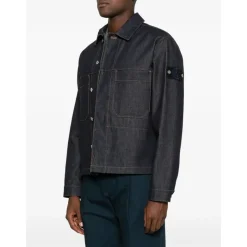 Stone Island e Denimjas met knoopsluiting-Heren Jassen