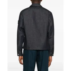 Stone Island e Denimjas met knoopsluiting-Heren Jassen