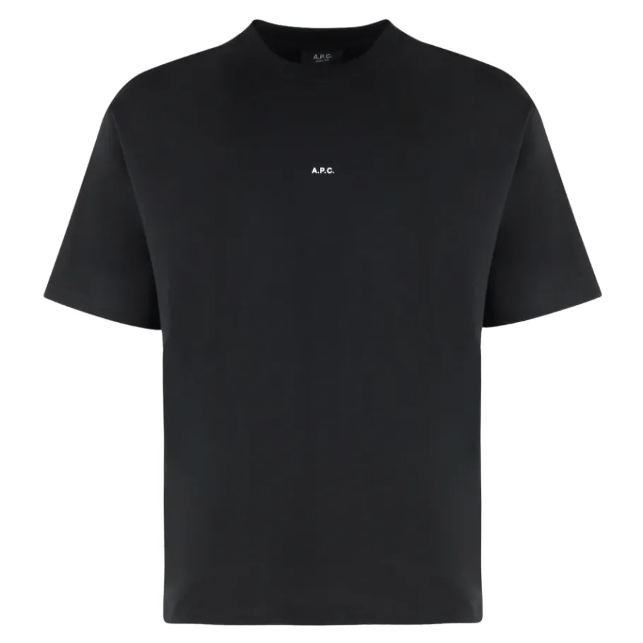 A.P.C. Boxy Micro Logo katoenen T-shirt met ronde hals-Heren Shirts