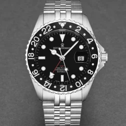 Revue Thommen Bracelet Watch Diver GMT Automatisch Horloge-Heren Horloges