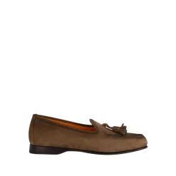Santoni e Nubuck Tassel Loafers-Heren Instappers & Slip Ons