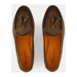 Santoni e Nubuck Tassel Loafers-Heren Instappers & Slip Ons