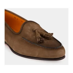 Santoni e Nubuck Tassel Loafers-Heren Instappers & Slip Ons