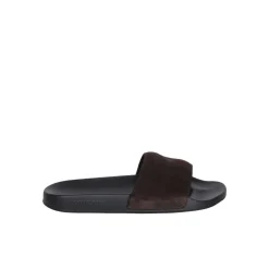 Tom Ford e Suède Sandalen met Logodetail-Heren Slippers