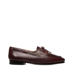 Bally Burgundy Leren Veterschoenen Met Platte Zool-Heren Instappers & Slip Ons