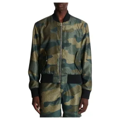 Balmain Camouflage Monogrammed Shantung Bomberjack-Heren Jassen