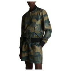 Balmain Camouflage Monogrammed Shantung Bomberjack-Heren Jassen
