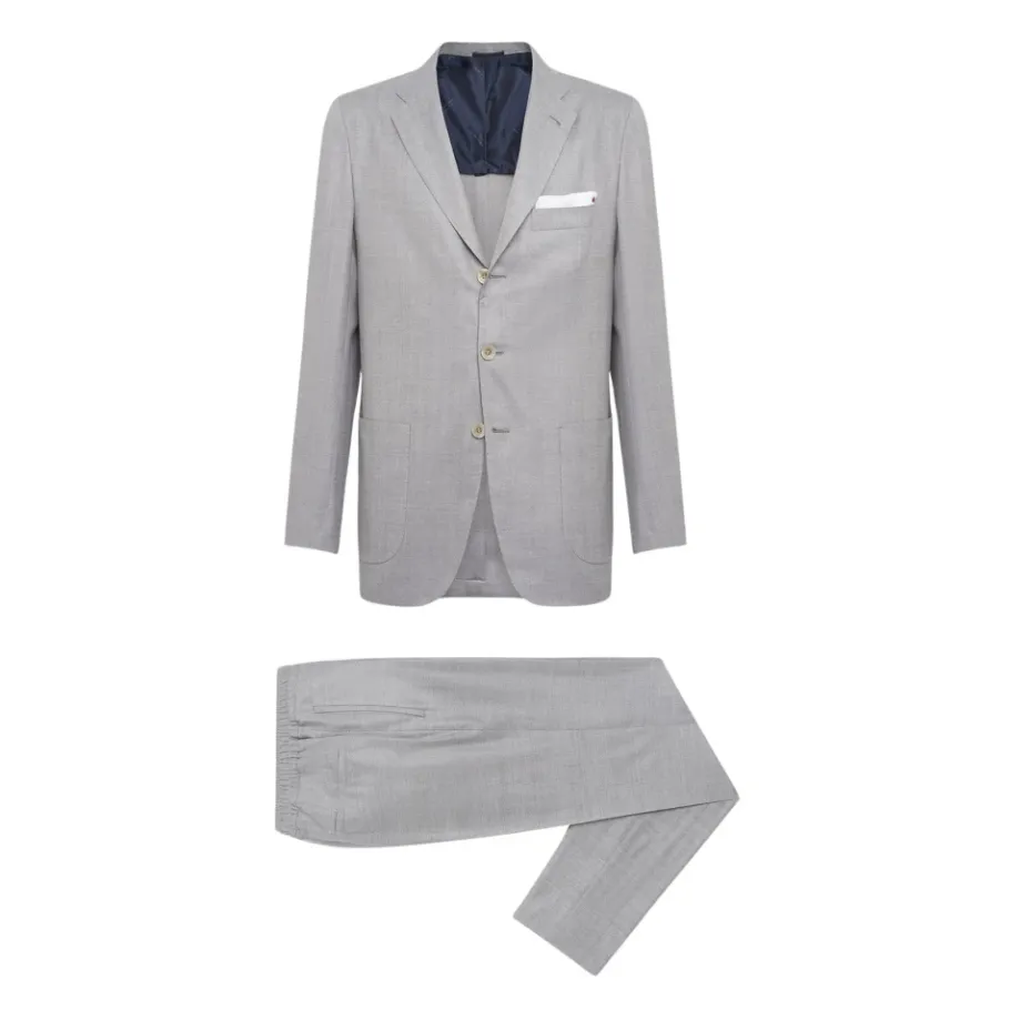 Kiton Cashmere Grijze Suit-Heren Kostuums