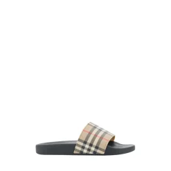 Burberry Check Pattern Slides-Heren Slippers