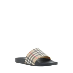 Burberry Check Pattern Slides-Heren Slippers