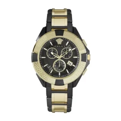 Versace Chrono Sporty Zwart Goud Horloge-Heren Horloges