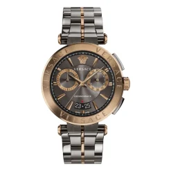 Versace Chronograph Staal Armband Grijs Brons Horloge-Heren Horloges