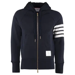 Thom Browne Classic Loopback 4-Bar Full Zip Hoodie-Heren Truien & Vesten