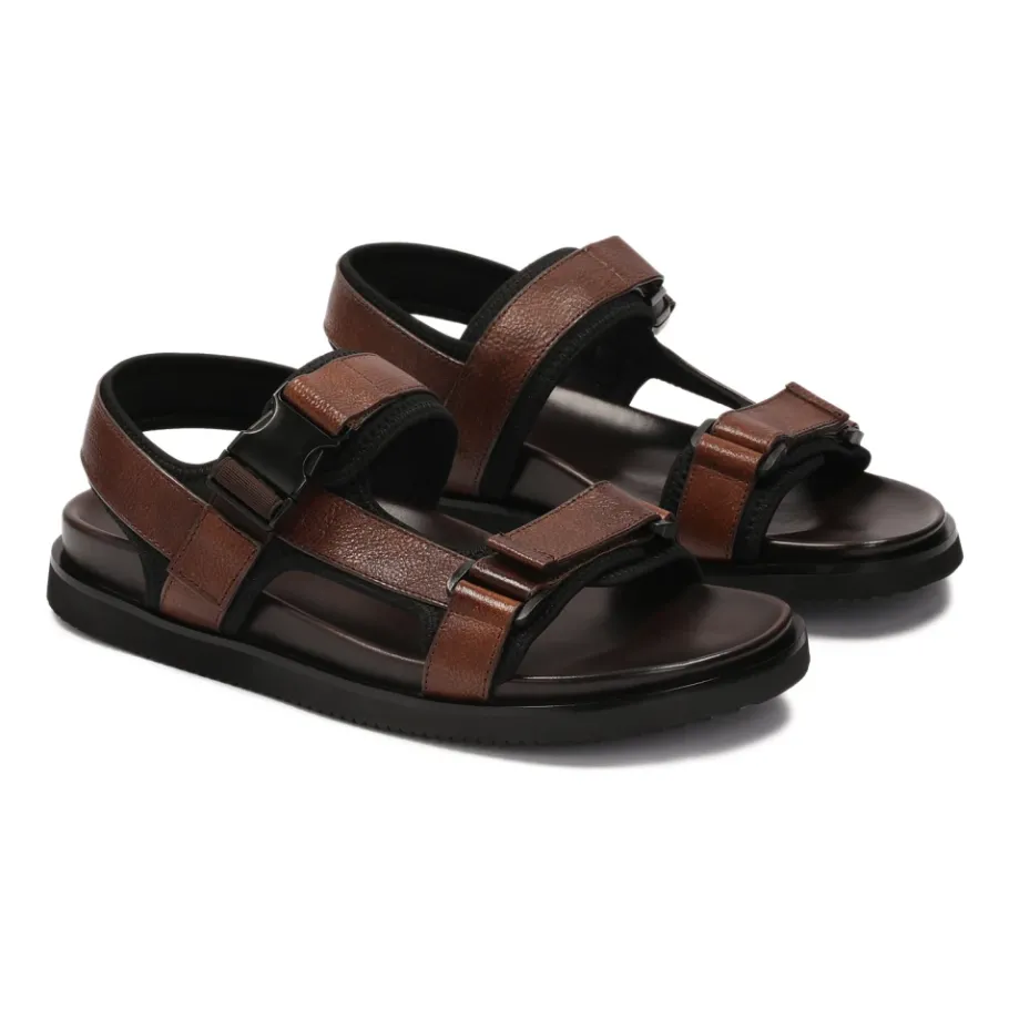 Kazar Comfortabele leren sandalen in e kleur-Heren Sandalen