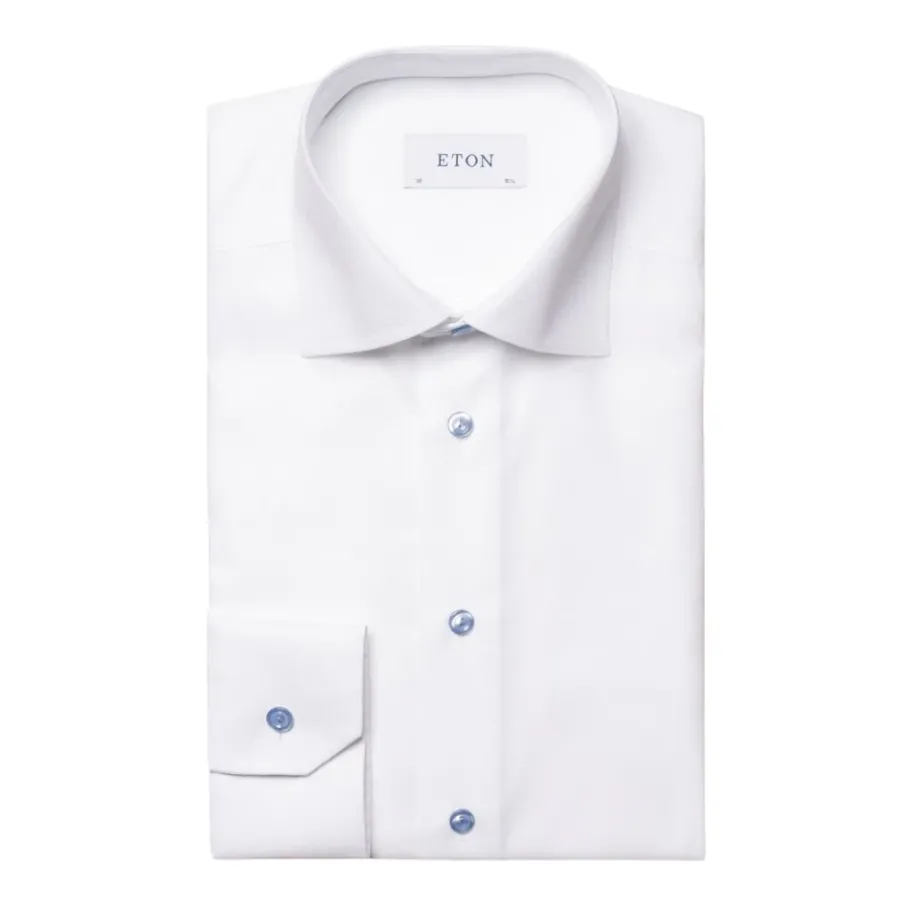 Eton Contemporary Semi Solid Twill Overhemd-Heren Overhemden