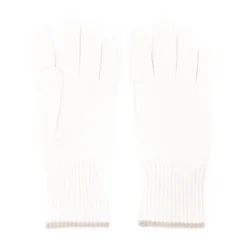 Brunello Cucinelli Contrasterende Kasjmier Handschoenen met Bies-Heren Handschoenen