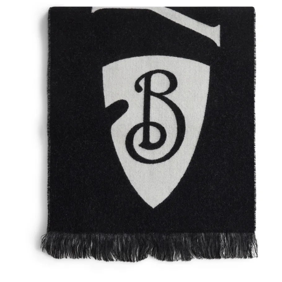 Burberry Contrasterende Logo Franje Omkeerbare Wol Sjaal-Heren Sjaals