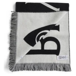 Burberry Contrasterende Logo Franje Omkeerbare Wol Sjaal-Heren Sjaals