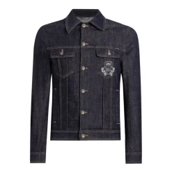 Dolce & Gabbana Cotton Denim Jacket With Patch-Heren Jassen