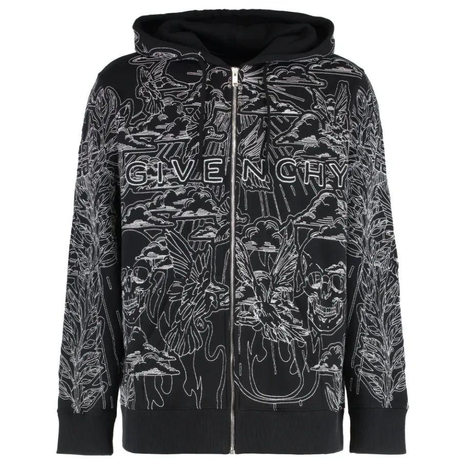 Givenchy Cotton Full Zip Hoodie-Heren Truien & Vesten