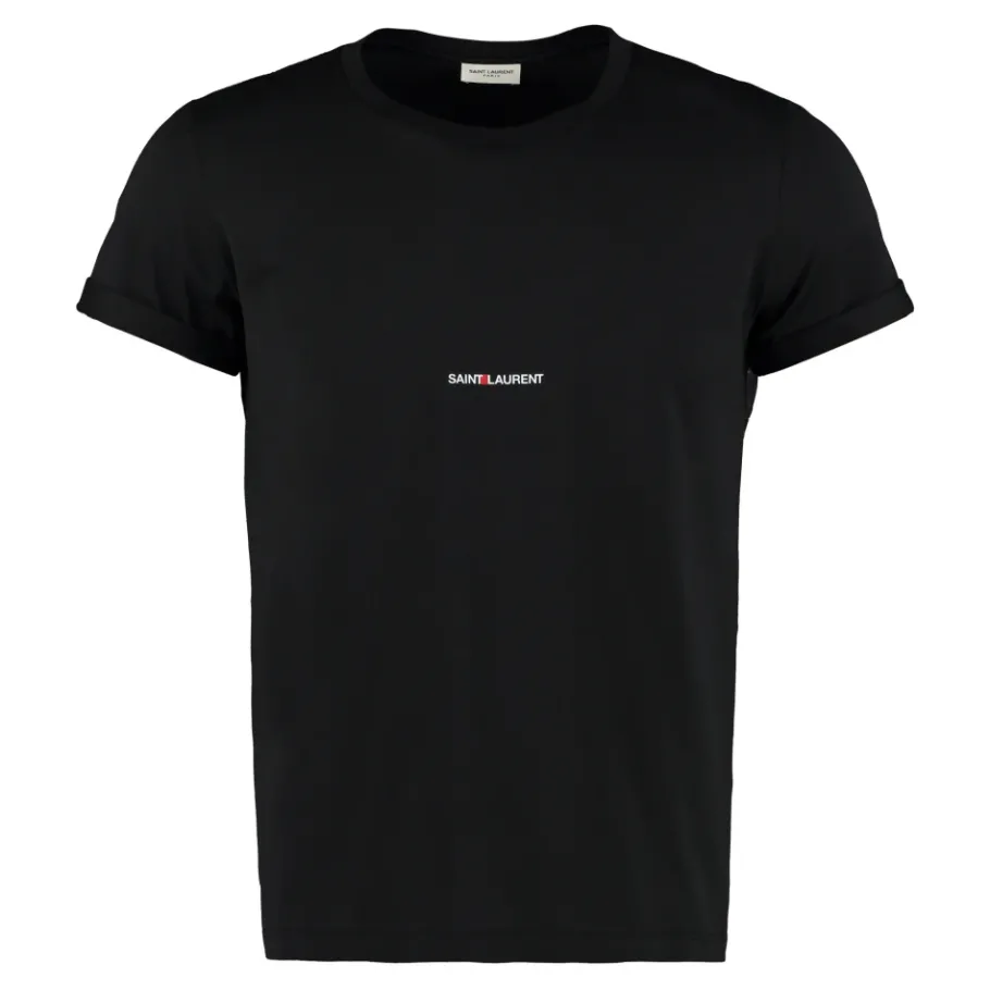 Saint Laurent Cotton T-shirt met Logo-Heren Shirts