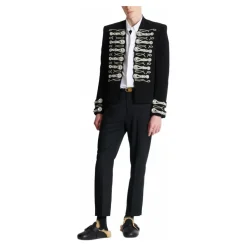 Balmain Crepe spencer jasje met geborduurde frogging-Heren Kostuums