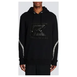 Balmain Crystal Embroidered Hoodie-Heren Truien & Vesten