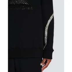 Balmain Crystal Embroidered Hoodie-Heren Truien & Vesten