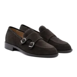 Antica Cuoieria 23070-C-VS3.EBONY Double-buckle Loafer-Heren Instappers & Slip Ons|Nette Schoenen
