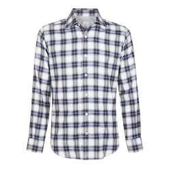 Eleventy Dandy Geruite Katoen Lyocell Overhemd-Heren Overhemden