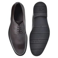 Baldinini Dark brown leather and tumbled leather lace-ups-Heren Nette Schoenen