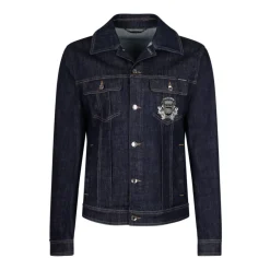 Dolce & Gabbana Denim jack van katoen met patch-Heren Jassen