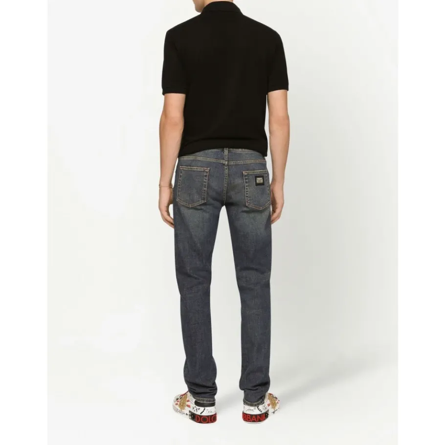 Dolce & Gabbana Denim Jeans met Metalen Logo-Heren Jeans